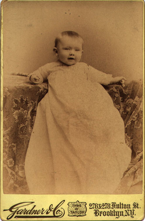 Mabel Clark as infant in Christening dress